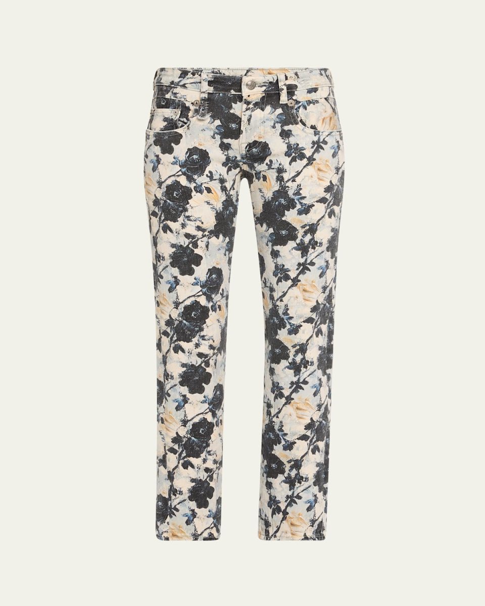 Boy Straight Floral Jeans